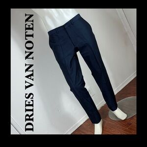 Dries Van Noten Navy Slim Dress Pants